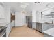 Modern kitchen with stainless steel appliances and light blue cabinetry at 1509 Flower Dr, Sarasota, FL 34239