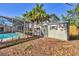 Large storage shed located in backyard near pool at 1509 Flower Dr, Sarasota, FL 34239