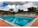 Inviting community lap pool surrounded by landscaping at 1719 Starling Dr # 1719, Sarasota, FL 34231
