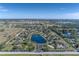 Community overview of homes surrounding a lake at 1929 24Th Street W Cir, Palmetto, FL 34221