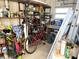 Unorganized storage or workshop area with tools and supplies at 3214 Pink Oak Ter, Sarasota, FL 34237