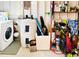 Storage or workshop area with shelving and supplies at 3214 Pink Oak Ter, Sarasota, FL 34237