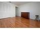 Bedroom with hardwood floors and a large closet at 5807 Garden Lakes Fern # 5807, Bradenton, FL 34203