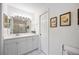 Clean bathroom with a vanity, toilet, and shower at 8335 Glenrose Way # 1513, Sarasota, FL 34238