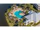 Aerial view of resort-style pool and clubhouse at 10390 Longshore Rd # 83, Placida, FL 33946