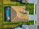 Bird's eye view of home with pool and patio at 16219 Tradewind Ter, Bradenton, FL 34211