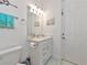 Clean bathroom with single vanity, toilet, and shower at 16219 Tradewind Ter, Bradenton, FL 34211