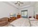 Bedroom with king-size bed and access to the backyard at 16219 Tradewind Ter, Bradenton, FL 34211