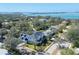 Aerial view of the house and neighborhood, waterfront view at 1686 North Dr, Sarasota, FL 34239