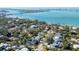 Wide aerial showcasing home, neighborhood & waterfront at 1686 North Dr, Sarasota, FL 34239