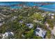 Aerial view showing home's location near the bay at 3331 Old Oak Dr, Sarasota, FL 34239