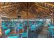 Beach bar interior with thatched roof, numerous tables, and a lively atmosphere at 423 Bahia Beach Blvd, Ruskin, FL 33570