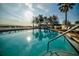 Outdoor pool with in-water sun shelf and lounge seating overlooking the yard and mature trees at 423 Bahia Beach Blvd, Ruskin, FL 33570