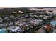 Aerial view of waterfront homes and community at 550 De Narvaez Dr, Longboat Key, FL 34228