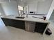 Modern kitchen island with a sink, dishwasher, and dark cabinetry at 9493 St Paul Dr, Port Charlotte, FL 33981