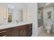 Modern bathroom with a walk-in shower and updated vanity at 1444 Landings Cir # 72, Sarasota, FL 34231