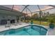 Beautiful pool with a great view of the lawn and landscaping at 16307 29Th E Ct, Parrish, FL 34219