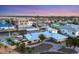 Aerial view of waterfront home at sunset at 3611 99Th W St, Bradenton, FL 34210