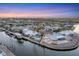 Aerial view of waterfront community with homes and canals at 3611 99Th W St, Bradenton, FL 34210