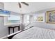 Bright bedroom with water views and a large window at 3611 99Th W St, Bradenton, FL 34210