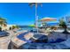 Firepit and seating area overlooking the water at 3611 99Th W St, Bradenton, FL 34210