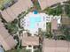 Overhead view of community pool and surrounding buildings at 4001 Crockers Lake Blvd # 11, Sarasota, FL 34238