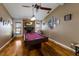 Game room with pool table and stone fireplace at 6615 13Th E Ave, Bradenton, FL 34208
