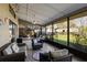 Relaxing screened porch with wicker furniture at 6615 13Th E Ave, Bradenton, FL 34208