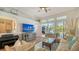 Relaxing living room with a view of the pool and lanai at 7822 Allen Robertson Pl, Sarasota, FL 34240