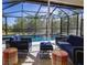 Screened-in patio with comfortable seating overlooking the pool at 1060 Water Oak Ne Ct, St Petersburg, FL 33703