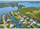 Expansive aerial view of waterfront homes and waterways at 130 Burns Rd, Terra Ceia, FL 34250