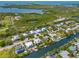 Panoramic aerial view of waterfront homes and neighborhood at 130 Burns Rd, Terra Ceia, FL 34250