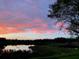 Stunning sunset over a tranquil lake with scenic community views at 146 Willow Bend Way, Osprey, FL 34229