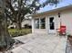 Private patio with pavers and room for seating at 1535 Nursery Rd # 107, Clearwater, FL 33756