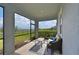 Relaxing screened porch with seating area and view of backyard at 17723 Gulf Ranch Pl, Lakewood Ranch, FL 34211