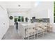 Modern kitchen featuring white cabinetry, geometric backsplash, and island at 2254 Hawthorne St, Sarasota, FL 34239