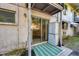 Private back patio with storage and sliding glass door at 3101 Bee Ridge Rd # 118, Sarasota, FL 34239