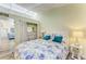 Charming bedroom with floral bedding and ample closet space at 500 N Jefferson Ave # C3, Sarasota, FL 34237