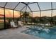 Sunset view from the lanai and pool area at 5361 Salcano St, Sarasota, FL 34238