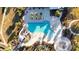 Overhead view of community pool with water slide and lounging area at 12822 Rainwashed Loop, Parrish, FL 34219