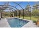 Inviting screened pool with a view of lush backyard at 14018 Pine Woods E Ln, Sarasota, FL 34240