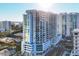 Modern high-rise condo building featuring balconies and stunning architectural design at 301 Quay Commons # 1411, Sarasota, FL 34236