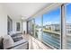 Balcony with seating and stunning water view at 4320 Falmouth Dr # 301, Longboat Key, FL 34228