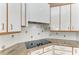 Close up on kitchen counter, smooth cook top, and white cabinets at 4749 Antler Trl, Sarasota, FL 34238