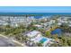 Aerial view of community and waterfront property at 527 Sutton Pl # T-12, Longboat Key, FL 34228