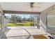 Spacious screened patio overlooking a lush green yard at 5388 Pamela Wood Way # 8, Sarasota, FL 34233