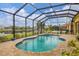 Relaxing screened pool and spa with patio furniture at 5703 52Nd W Ave, Bradenton, FL 34210