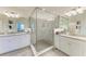 Bathroom boasts a large walk-in shower and double vanity at 6086 Worsham Ln # 102, Bradenton, FL 34211