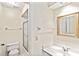 Bathroom features a vanity, toilet, and shower in a small, clean space at 6666 Draw Ln # 132, Sarasota, FL 34238