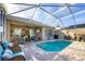 Covered patio area overlooking backyard pool and outdoor tv at 8729 52Nd E Dr, Bradenton, FL 34211